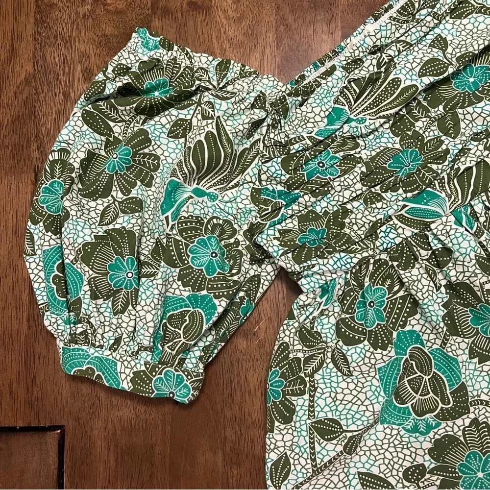 Anthropologie Nikasha Babydoll Poplin Blouse Size Small Boho Coquette Babydoll